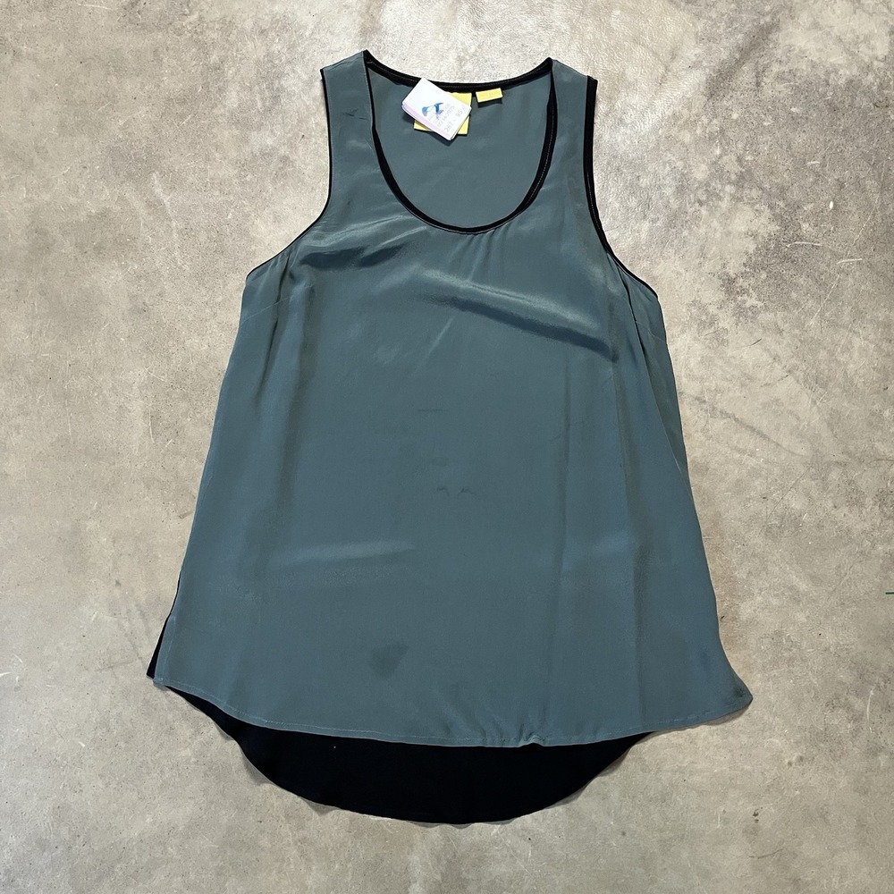 Maeve Anthropologie Shirt Womens Sz 0 Silk Tank Top Racerback Color block